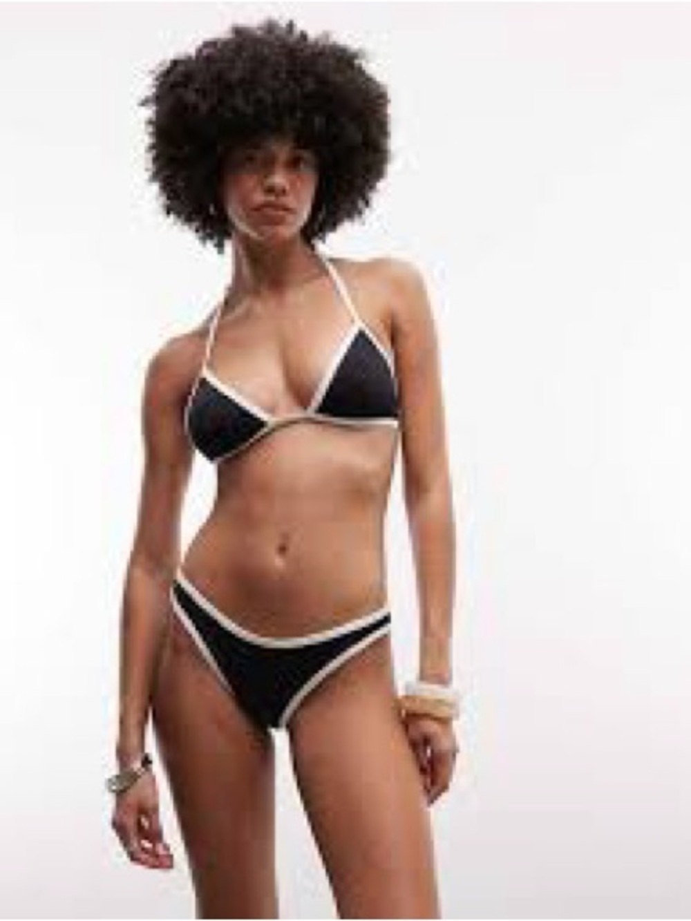 Lacoste white contrast trim bikini